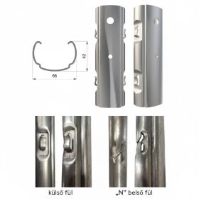   Oszlop köz fém horganyzott AGRI-PAL EVO KÜLSŐ fül, 66*42 mm , 1,5 mm vastag, 2,5 méter