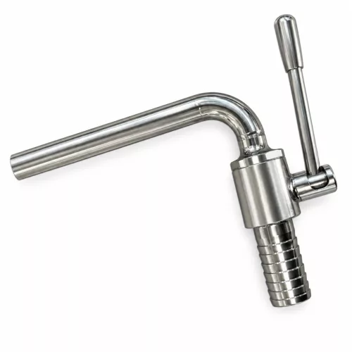 Töltőfej INOX Golyóscsappal x 25mm tömlővég 17mm kifolyó ART655