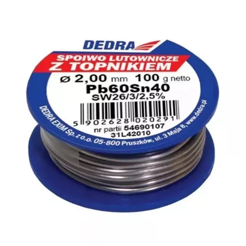 Sârmă de lipit Dedra cu flux 2.0mm 100g (31L42010)