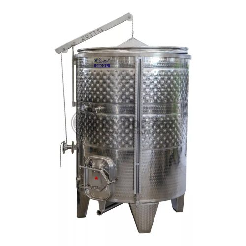 Tartály Zottel (6.3) erjesztő, úszófedeles 2450 liter, kettő hűtőpalásttal