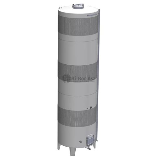 Tartály Zottel (7.4) erjesztő, zárt 8000 liter, három hűtőpalásttal