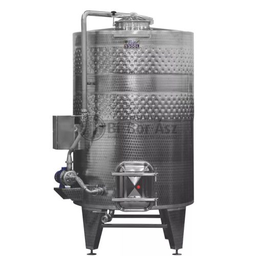 Tartály Zottel (8.1) erjesztő, zárt 4000 liter, automata forgató rendszerrel, hűtőpalásttal