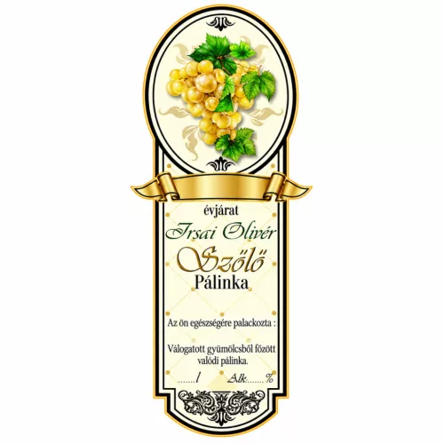 Etichetă brandy Platin mic, Olivér Irsai (10 buc/pachet)