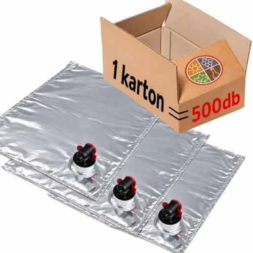 1 kartontól (500 db) BAG IN BOX zacskó metallizált 3 literes meleg töltésű