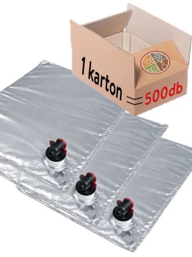 1 kartontól (500 db) - BAG IN BOX zacskó metalizált 5lit /meleg töltésű/