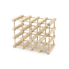 Drveni stalak za boce vina, prirodni 12 rupa/16 boca