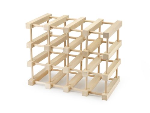 Drveni stalak za boce vina, prirodni 12 rupa/16 boca