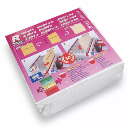 ROVER szűrőlap – 00 (extra durva / olaj), 20×20 cm, 18 db/csomag (004212)