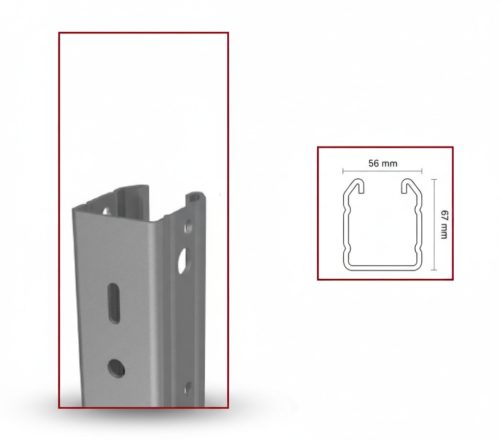 Capăt stâlp metal zincat Z275 Kratos 56*67 mm, grosime 2 mm, 2,7 metri