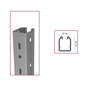   Oszlop vég fém horganyzott Z275 Cronos 46*56 mm, 2mm vastag, 2.7 méter