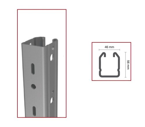 Oszlop vég fém horganyzott Z275 Cronos 46*56 mm, 2mm vastag, 2.7 méter