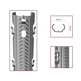   Coloană publică metal galvanizat AGRI ECO nervurat, ureche exterioară, 55*35 mm, grosime 1,5 mm, 2,5 metri