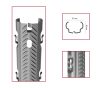Oszlop köz fém horganyzott AGRI MED bordázott, külső fül, 57*40 mm, 1.5mm vastag, 2.5 méter