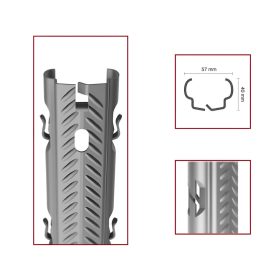   Coloana publica metalica zincata AGRI MED nervurata, ureche interna, 57*40 mm, grosime 1,5 mm, 2,5 metri