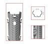 Oszlop köz fém horganyzott AGRI EVO bordázott, külső fül, 63*45 mm, 1.5mm vastag, 2.5 méter