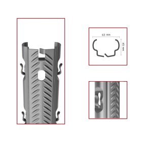   Coloana publica metalica zincata AGRI EVO nervurata, ureche exterioara, 63*45 mm, grosime 1,5 mm, 2,5 metri