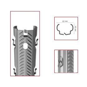   Coloana publica metalica zincata AGRI EVO nervurata, ureche interna, 63*45 mm, grosime 1,5 mm, 2,5 metri