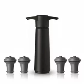 VacuVin Vakuumpumpe mit 4 Steckern Schwarz
