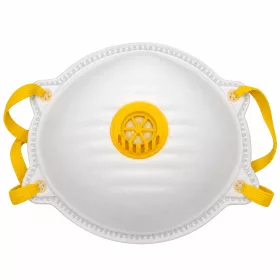   Staubmaske mit Ventil FFP2 (weniger/mittlerer Toxizität) Weiß/Gelb (Top VIC821V)
