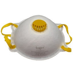 Porvédő maszk szelepes FFP2 (kevésbé/közepesen mérgező) Fehér/Sárga (Top VIC821V)