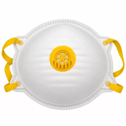 Staubmaske mit Ventil FFP2 (weniger/mittlerer Toxizität) Weiß/Gelb (Top VIC821V)