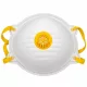 Staubmaske mit Ventil FFP2 (weniger/mittlerer Toxizität) Weiß/Gelb (Top VIC821V)