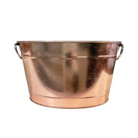   Beverage cooler TIN galvanized metal, copper exterior, plastic interior, with handle 40x28x22 hollow.11L (APS-36100)