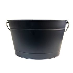   Beverage cooler TIN galvanized metal, black-metal exterior and interior, with lid 40x28x22 hollow 11L (APS-36101)