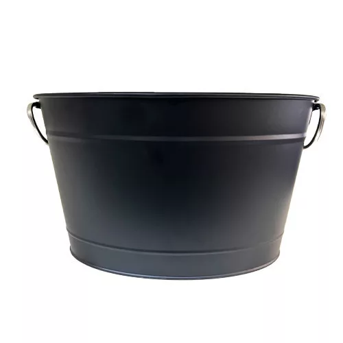 Italhűtő vödör, TIN galvanizált fém, fekete-fém külső, műanyag belső, füllel, 40x28x22cm, 11 literes (APS-36101)