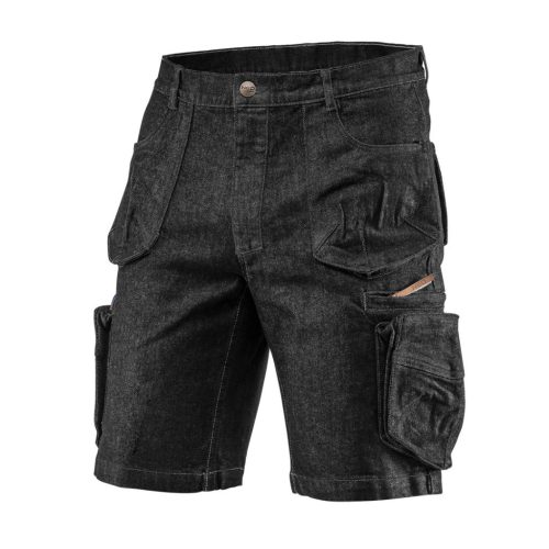 Short work trousers, Denim jeans with black side pockets L(81-273-L)