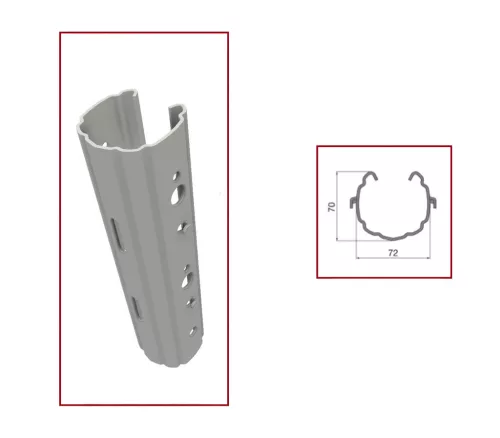Column end metal galvanized AGRI POLI 72*70 mm, 2.0 mm v, 2.7 m