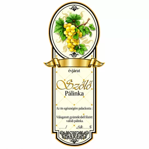 Label brandy Platinum small, White grape 10pcs/pack