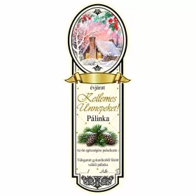   Etichetă brandy Platinum mic, Sărbători Fericite (Casa) (10 buc/pachet)