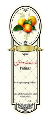 Címke pálinkás Platin kicsi, Gönczi Barack (10db/csomag)