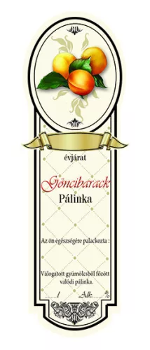 Címke pálinkás Platin kicsi, Gönczi Barack (10db/csomag)