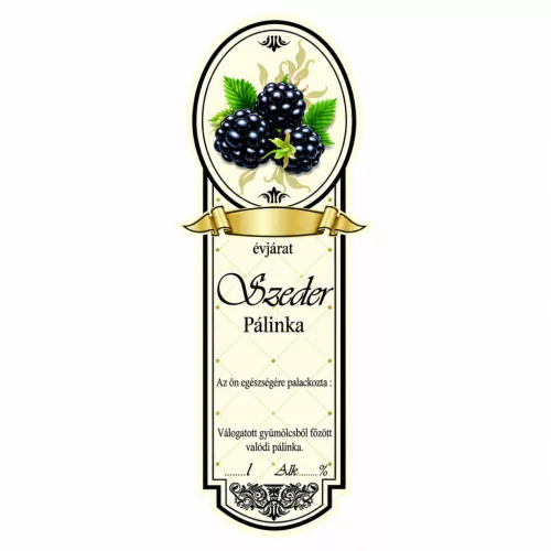 Etichetă brandy Platinum mic, Blackberry (10 buc/pachet)