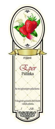 Címke pálinkás Platin kicsi, Eper (10db/csomag)