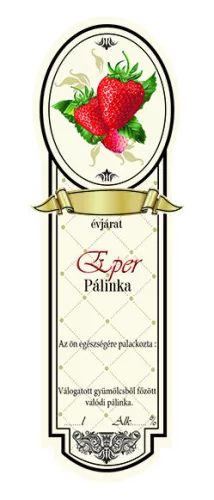 Címke pálinkás Platin kicsi, Eper (10db/csomag)