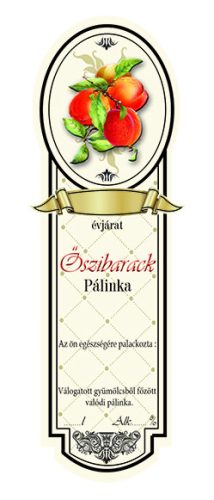 Címke pálinkás Platin kicsi, Őszibarack (10db/csomag)