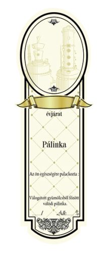 Címke pálinkás Platin kicsi, Pálinkafőzős (10db/csomag)