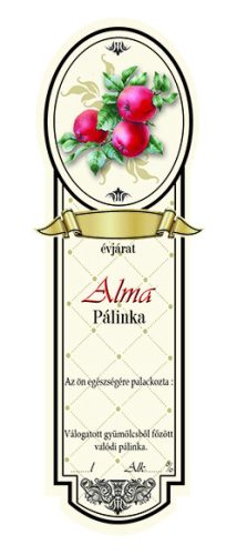 Címke pálinkás Platin kicsi, Pirosalma (10db/csomag)