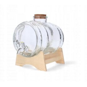 Bottled glass barrel 3l + holder