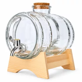 Glasfaß mit Zapfhahn 3 Liter + Behälter