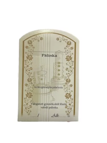 Címke pálinkás 10 db-os (íves) "Pálinkafőzős"