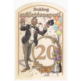   Etichetă brandy 10 bucăți (curbate) La mulți ani de 20 de ani!