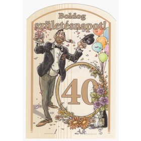   Etichetă brandy 10 bucăți (curbate) La mulți ani de 40 de ani!