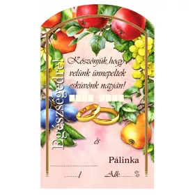 Etikett Brandy 10 Stück (gebogen) Hochzeit (mit Obst)