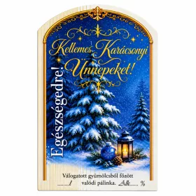   Label brandy 10 pcs (curved) Peaceful Christmas Holidays! (Night landscape, Snowy House)