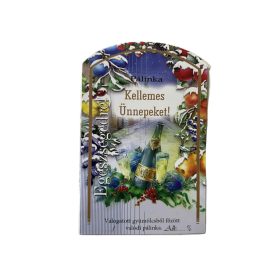   Címke pálinkás 10 db-os (íves) Kellemes Ünnepeket! (Pezsgő)