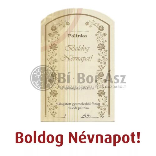 Címke pálinkás 10 db-os (íves) Névnap